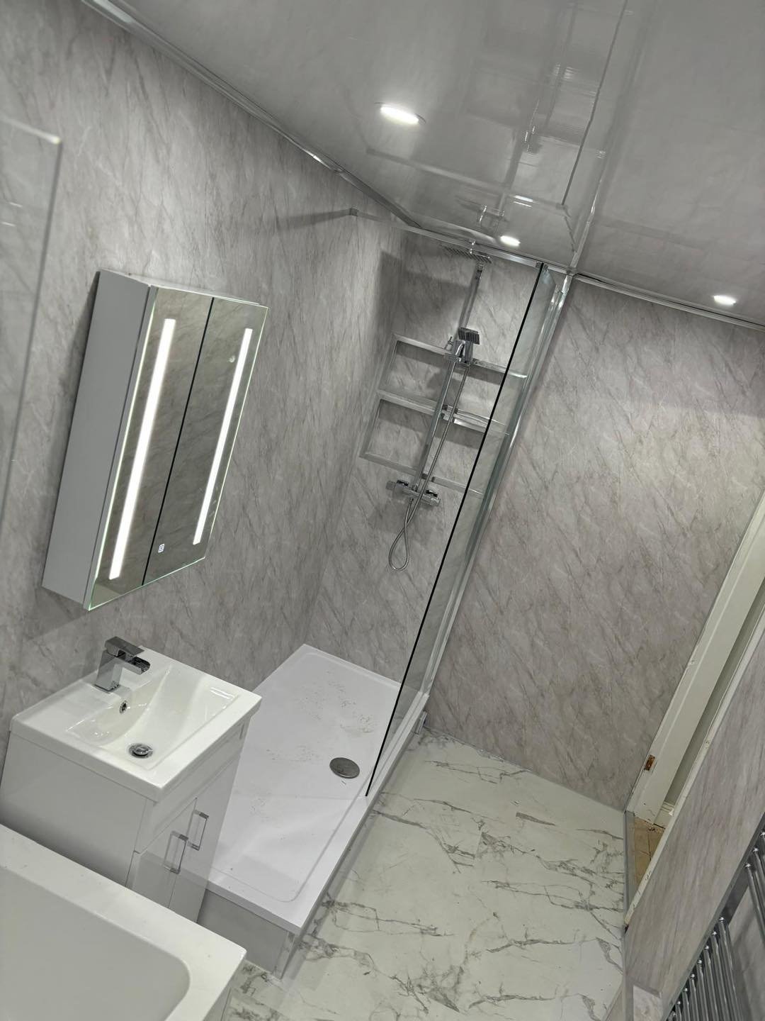 Completed luxury bathroom renovation project in the UK