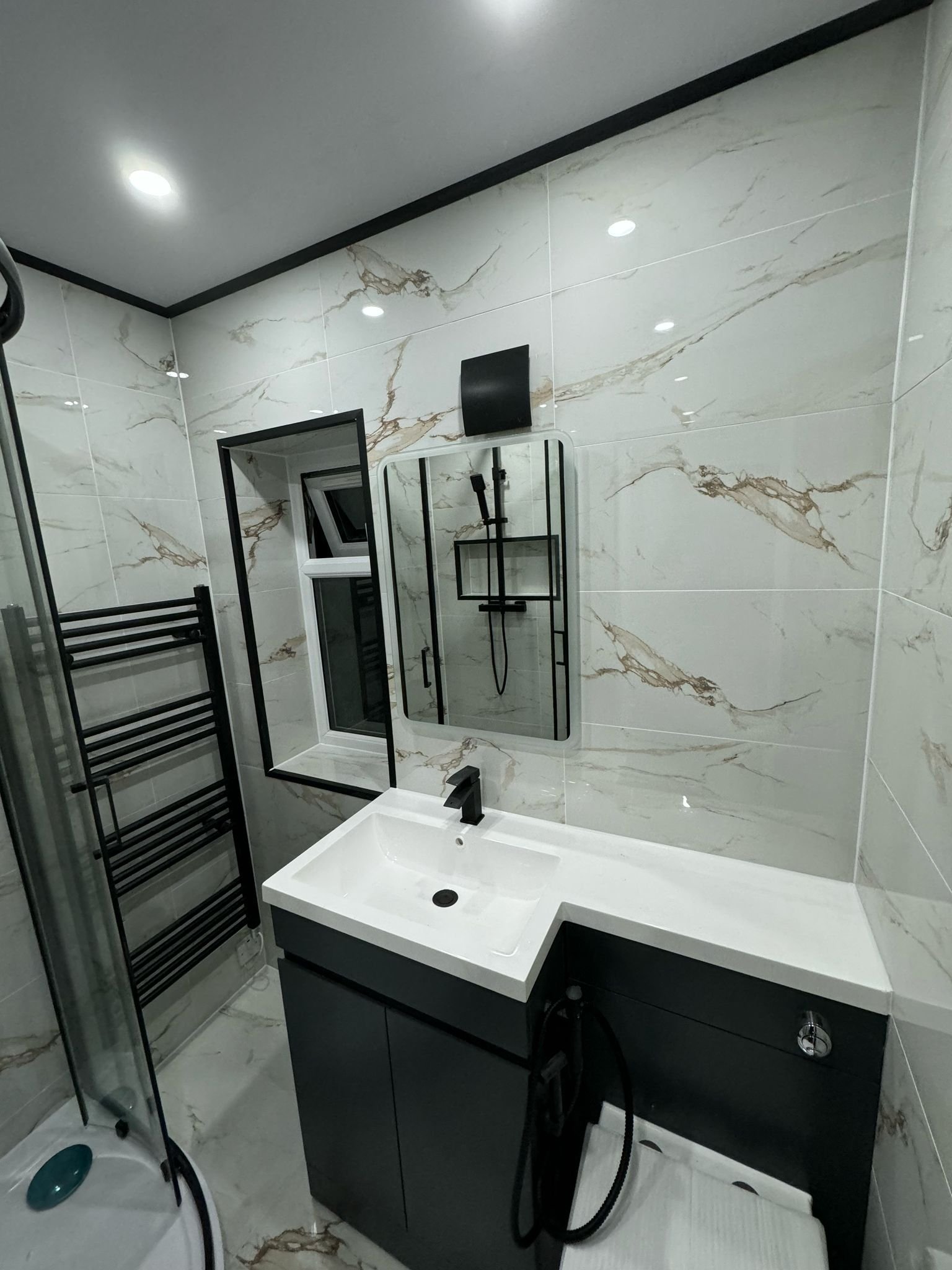 Completed luxury bathroom renovation after installation